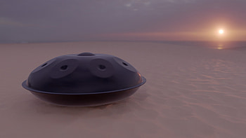 Artstation handpan beach, Serene sounds, Melodic coastline, Handpan artistry HD wallpaper