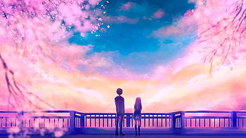 A Silent Voice, Cherry blossom, iPad Air HD wallpaper