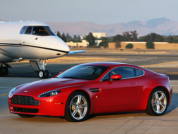 Aston Martin, Cars, Side View, Airplane, Plane, Style, 2008, V8, Vantage HD wallpaper