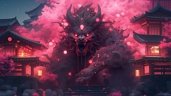 Japan Street, Creature, creature, AI Art, Japan HD wallpaper