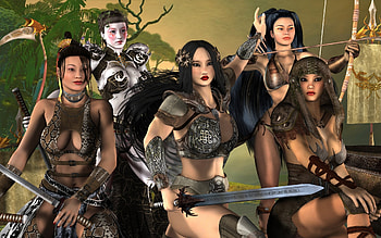 Battle Warriors, fantasy, 3d, warrior, female HD wallpaper
