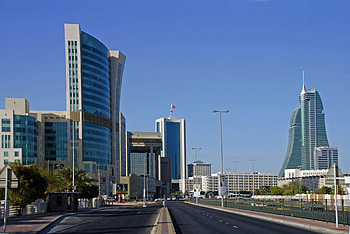 Bahrain, Manama city, Urban landscape HD wallpaper