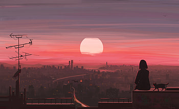 Lofi Girl , alone, sad, artist, artwork, digital-art, pixiv HD wallpaper
