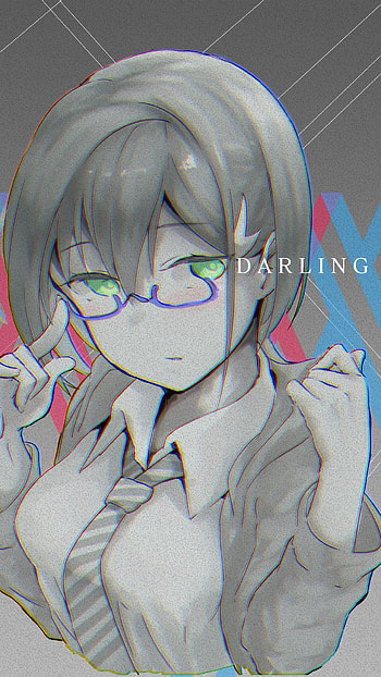 Ichigo, Zero Two, school uniform, glasses, short hair, Ichigo (Darling in the FranXX), Anime, Darling in the FranXX HD phone wallpaper