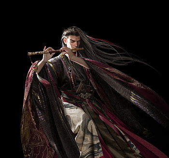 Flute singer, black, bobo, flute, instrument, man, singer, bo ho, frumusete, wind, fantasy HD wallpaper