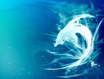 Eternal Blue, waves, dolphin, ocean HD wallpaper