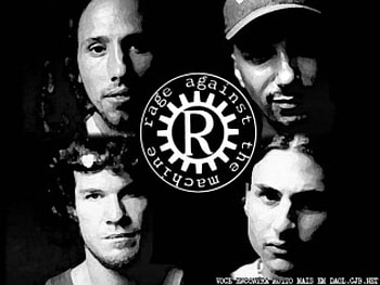 Rage logo+members, rapcore, music, logo, tom, tim, zack, brad, rage against the machine HD wallpaper