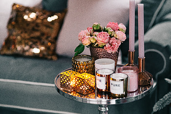 Candles, Miscellanea, Miscellaneous, Bouquet, Table, Side Table HD wallpaper