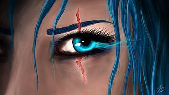 Katarina League Of Legends Eye, katarina-league-of-legends, league-of-legends, games, artist, digital-art, artwork, eye HD wallpaper