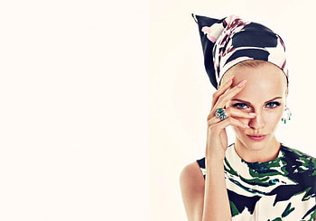 Ginta Lapina, white, model, mood, blonde, girl, woman, fashion, scarf HD wallpaper