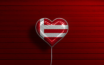I Love Eindhoven, , realistic balloons, red wooden background, Day of Eindhoven, dutch cities, flag of Eindhoven, Netherlands, balloon with flag, Eindhoven flag, Eindhoven HD wallpaper
