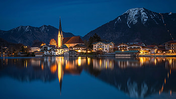 Tegernsee Germany Zungenbecken Lake Bavarian Alps Reflection On Water Travel HD wallpaper