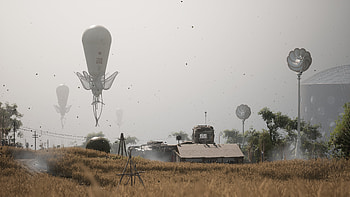 Atomic Heart - Futuristic Dystopia Design, video game, Atomic Heart, hot air balloon, Agriculture, landscape HD wallpaper