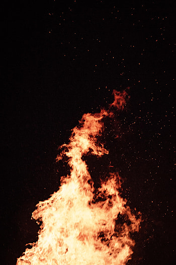 Fire, Bonfire, Dark, Flame, Sparks HD phone wallpaper