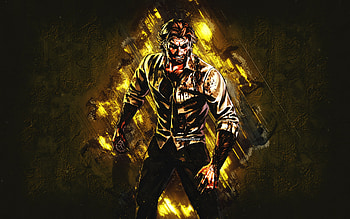 Bigby Wolf, Fables, grunge art, yellow stone background, Fables characters, Bigby Wolf Fables HD wallpaper