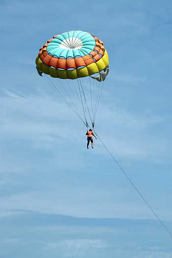 Skydiver's dream, Blue sky backdrop, , Exhilarating sport HD phone wallpaper