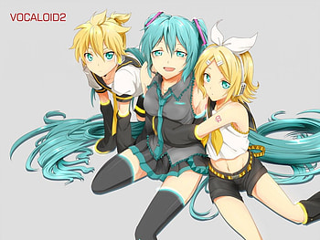 Miku, Rin & Len, Short Hair, Hatsune Miku, Blue Hair, Vocaloid, Kagamine Len, Friends, Girls, Cute, Kagamine Rin, Boy, Blonde Hair, Blue eyes, Long Hair HD wallpaper
