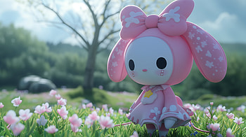 My Melody in Springtime - Sanrio, My Melody (Onegai My Melody), sanrio, cute character, kawaii, Anime HD wallpaper