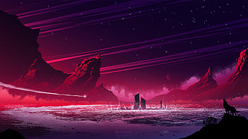 Magenta Bay , artist, artwork, digital-art, deviantart HD wallpaper