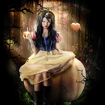 Trick or Treat, halloween, lady, abstract, fantasy HD wallpaper