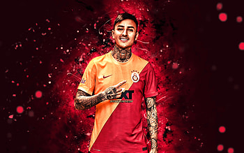 Erick Pulgar, , 2022, Galatasaray SK, chilean footballers, soccer, Turkish Super Lig, Galatasaray FC, footaball, purple neon lights, Erick Pulgar Galatasaray, Erick Pulgar HD wallpaper