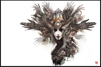 warrior queen, fantasy, art, abstract, collage HD wallpaper
