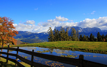 Landscape, Nature, Water, Rivers, Trees, Mountains, Hills, Fencing, Enclosure HD wallpaper