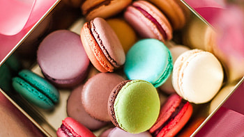 Colorful macaron assortment, Eye-catching confectionery, Vibrant and indulgent, Delicious and Instagram-worthy HD wallpaper