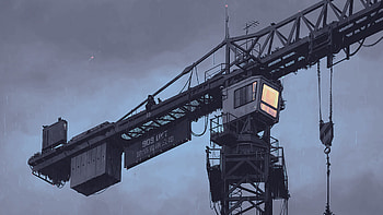 crane, Digital Art, Digital Painting, Illustration, Artwork, Landscape HD wallpaper