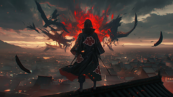 Itachi Uchiha : Akatsuki's Shadow Over Konohagakure, Anime, Naruto, Itachi Uchiha, Akatsuki (Naruto), Konohagakure (Naruto) HD wallpaper