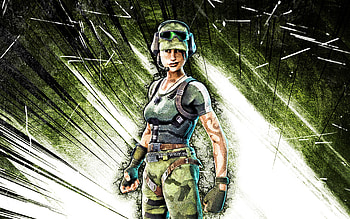 Trailblazer, grunge art, Fortnite Battle Royale, Fortnite characters, green abstract rays, Trailblazer Skin, Fortnite, Trailblazer Fortnite HD wallpaper