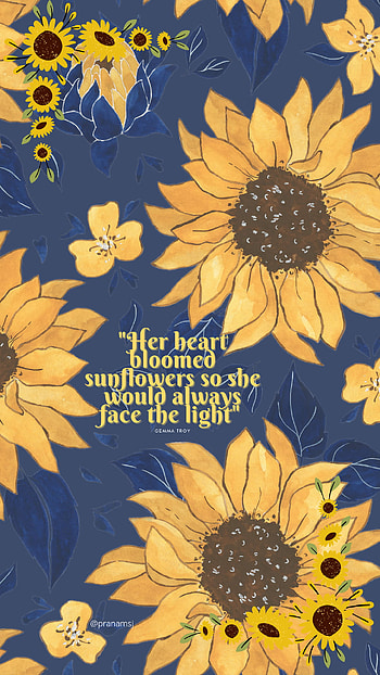 Sunflower, She, art, petal, PranamSJ, Yellow, Flowers, quotes HD phone wallpaper