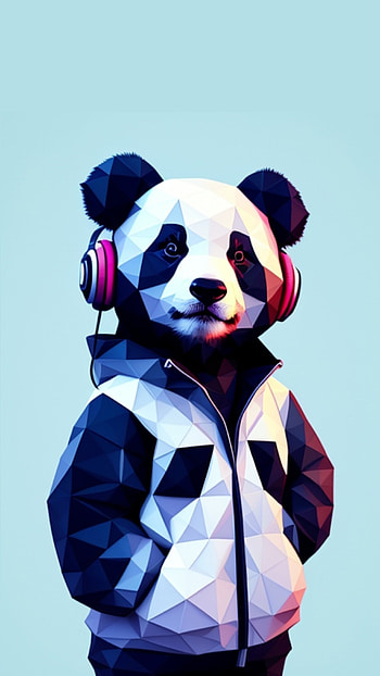 Panda urban, AI Art, bear, Animal HD phone wallpaper