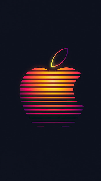 Apple glowing logo , Dynamic and vibrant, High-quality graphics, Eye-catching design HD phone wallpaper