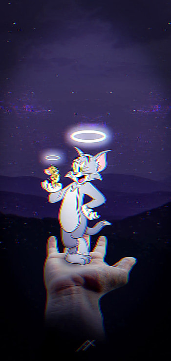 Tom and jerry backgrou, electric blue, art HD phone wallpaper