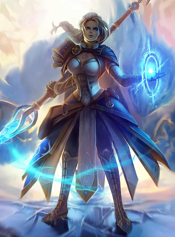 Jaina Proudmoore, Warcraft illustrations, Dzikawa's talent, Urban art fusion HD phone wallpaper