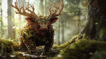 Enchanted Woodland Creature - Ultra, fantasy, woodland creature, forest, moss, antler HD wallpaper
