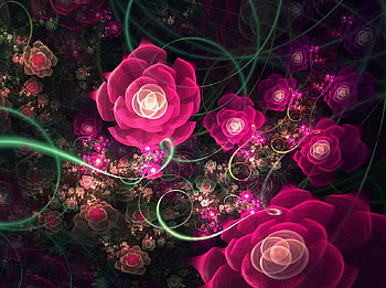 The Rose Garden, rose, garden, pink, art HD wallpaper
