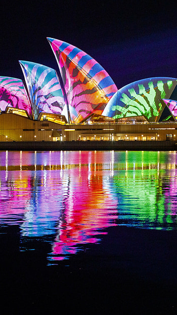 Opera House , Sydney beauty, Night lights, Architectural marvel HD phone wallpaper