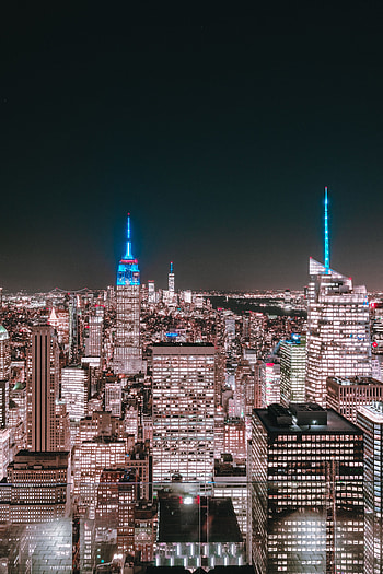 Cities, Building, View From Above, Night City, Megapolis, Megalopolis, New York HD phone wallpaper