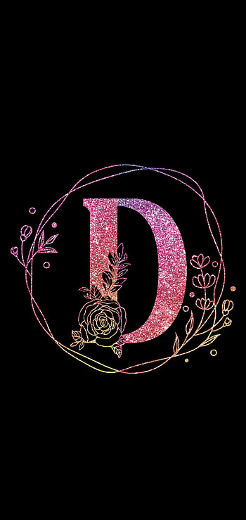 Pink/Black D, pink, letter, black, glitter HD phone wallpaper