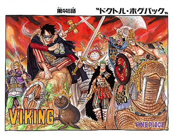 One Piece Manga Color Cover Page 446, Sanji (One Piece), Monkey D. Luffy, Roronoa Zoro, Tony Tony Chopper, Franky (One Piece), Anime, One Piece HD wallpaper