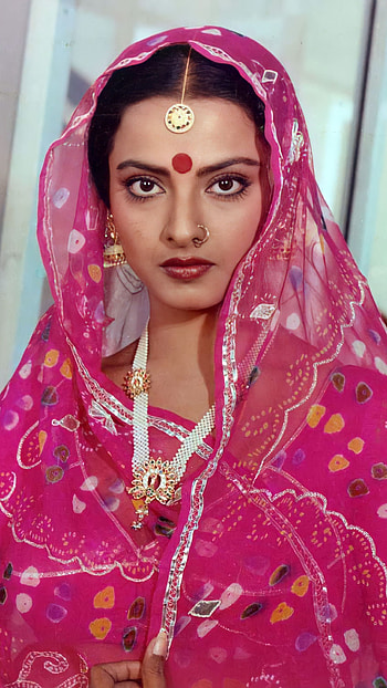 Rekha, bollywood actress , vintage HD phone wallpaper