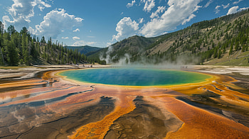 Yellowstone National Park Prismatic Spring, Yellowstone, nature, mountain HD wallpaper