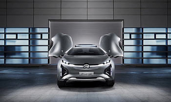GAC Enverge electric suv, front, doors open, 2018 HD wallpaper