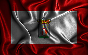 Gijon flag, , silk wavy flags, spanish cities, Day of Gijon, Flag of Gijon, fabric flags, 3D art, Gijon, cities of Spain, Gijon 3D flag HD wallpaper