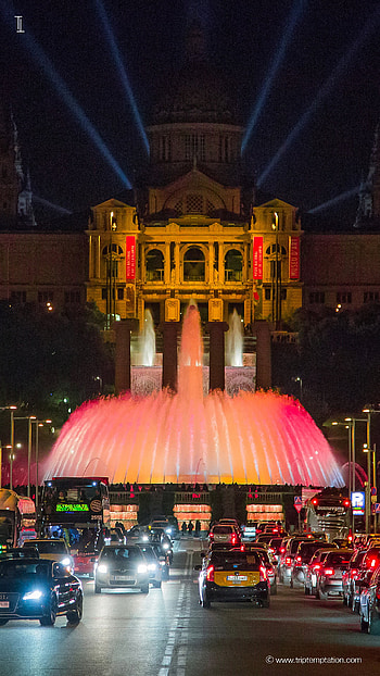 Barcelona Magic Fountain of MontjuÃ¯c 6 Plus HD phone wallpaper