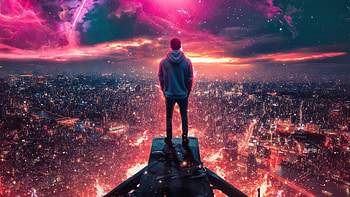 Hoodie Boy At The Edge Of Everything, hoodie, alone, artist, artwork, digital-art HD wallpaper