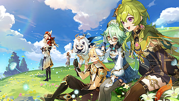 Windblume's Breath Genshin, Albedo (Genshin Impact), Paimon (Genshin Impact), Sucrose (Genshin Impact), Klee (Genshin Impact), Aether (Genshin Impact), video game, Genshin Impact HD wallpaper