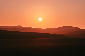 Nature, Sunset, Twilight, Sand, Desert, Dusk, Hills HD wallpaper